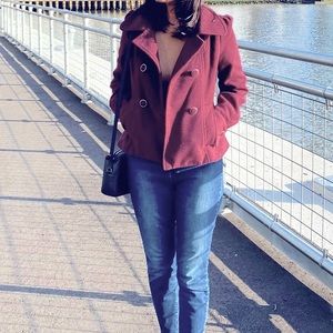 Maroon/ purple chic coat